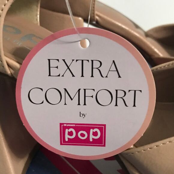 Pop Shoes Size 11 Womens Platform Mary Jane Heels Tan New With Box Eleven Buckle - Picture 4 of 12